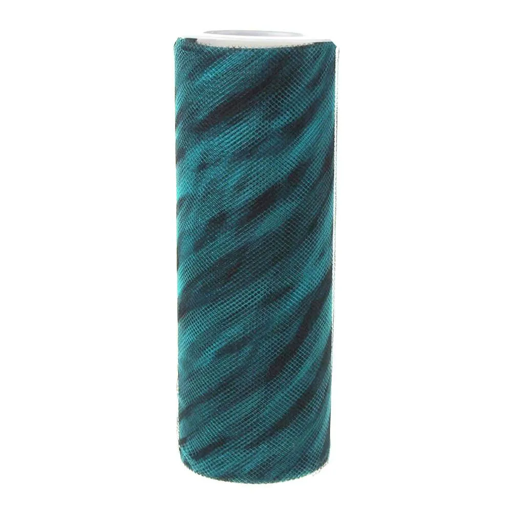 Zebra Print Tulle Roll Spool, 6-Inch, 10 Yards